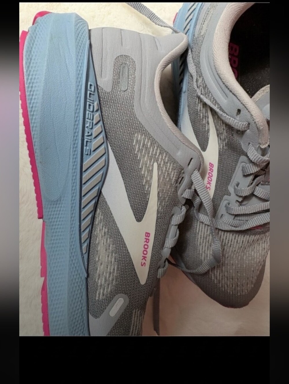 Brooks Women's Launch GTS 9 Running Shoe Gray Pink Blue Mesh - Picture 7 of 15